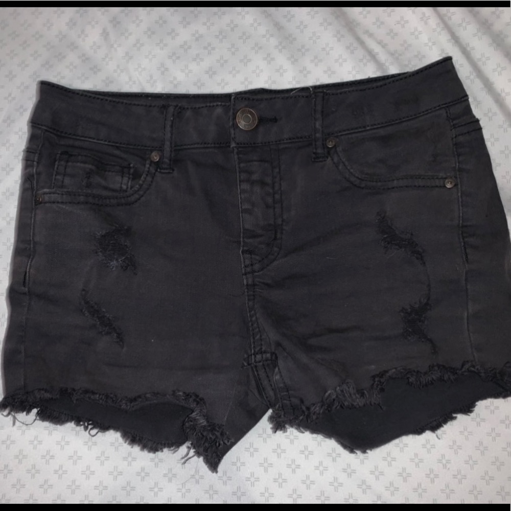 GIRLS RSQ black venice mid rise shorts